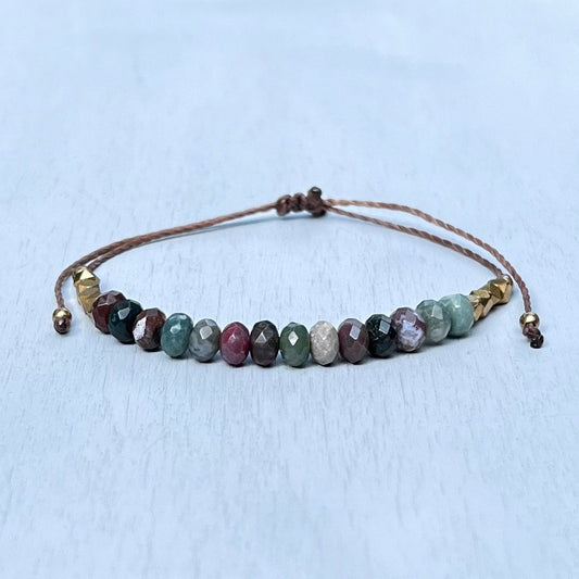 faceted watermelon tourmaline road bracelet